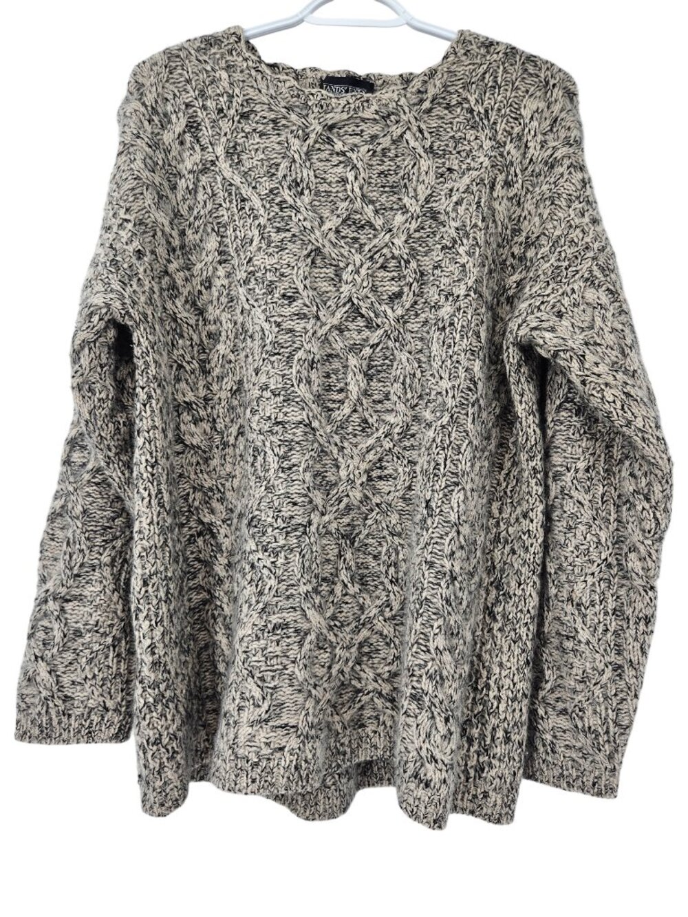 Lands' End Vintage Cashmere Cable Knit Sweater Women's Size M Cozycore Winter